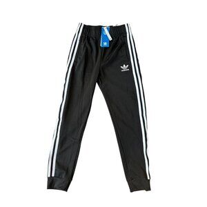 Adidas Originals Black Track Pants With White Stripes Elastic Waist Size S